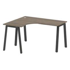 Metal System Стол криволинейный левый на А-образном м/к БА.СА-3 (L) Вяз Благородный/Металл Антрацит