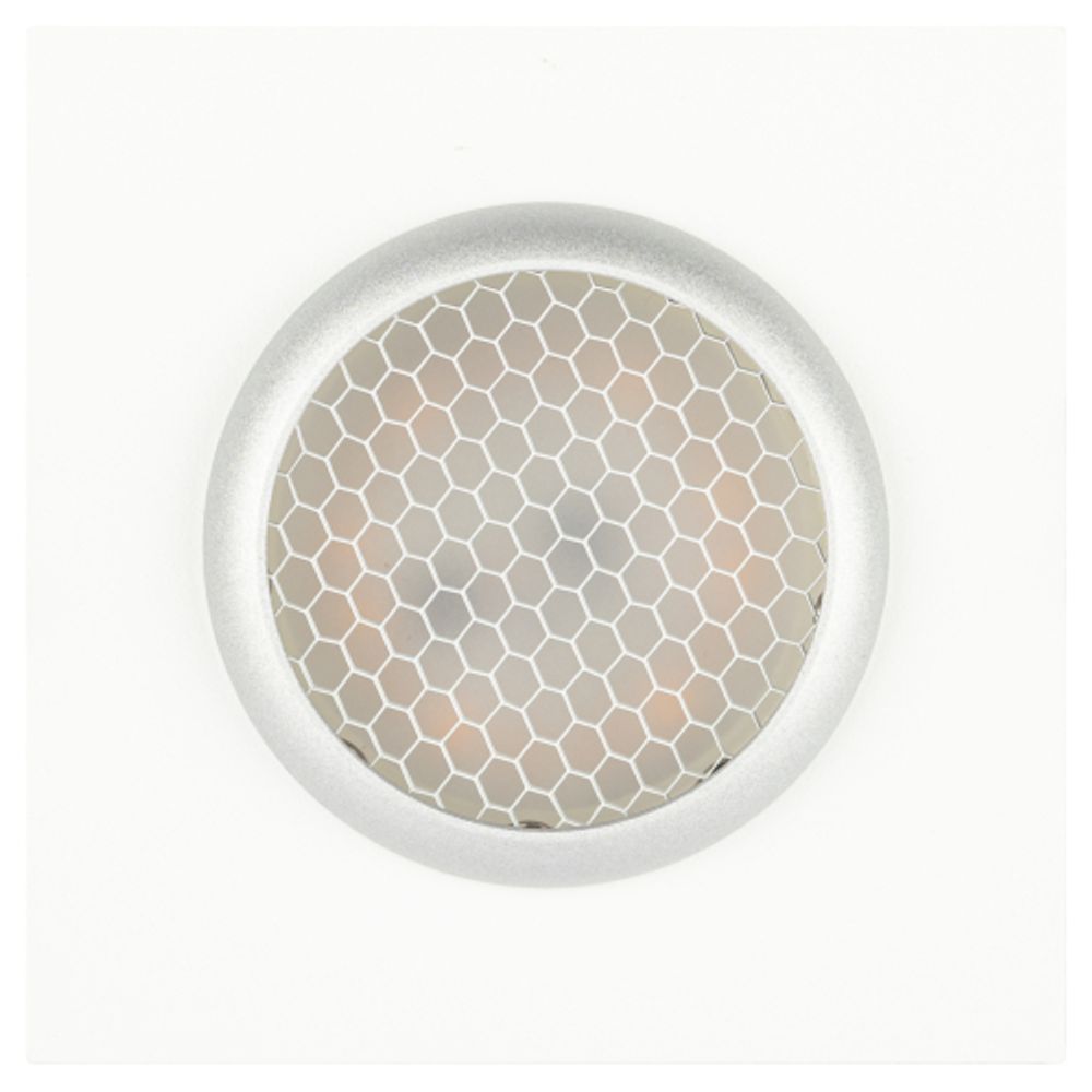 Светильник встраиваемый алюминиевый ЭРА KL110 WH/SL под лампу MR16 GU5.3 белый/серебро матовый | Алюминиевые встраиваемые светильники