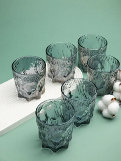 Стаканы для виски, 6 шт. Черный лед, 260 мл.