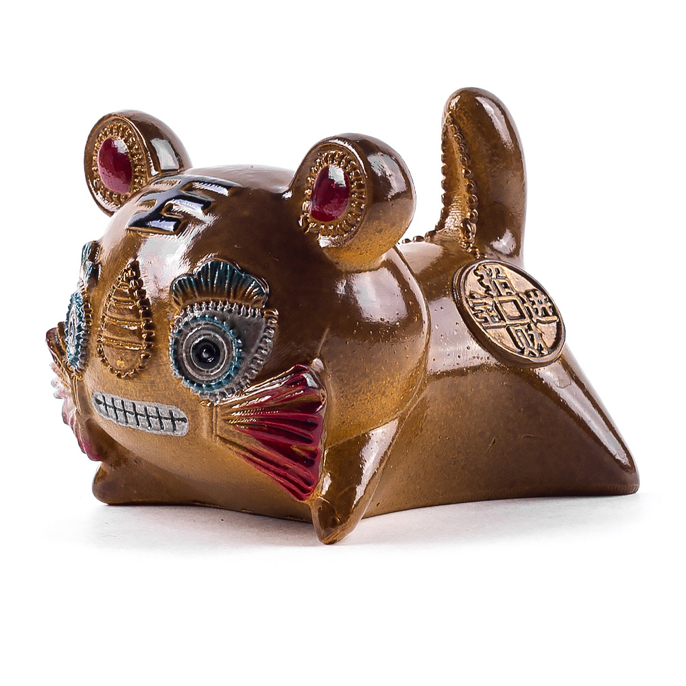 278186 Фигурка "Золотой тигр удачи" меняет цвет, шир/выс=6.5*6см, полимерн.смола