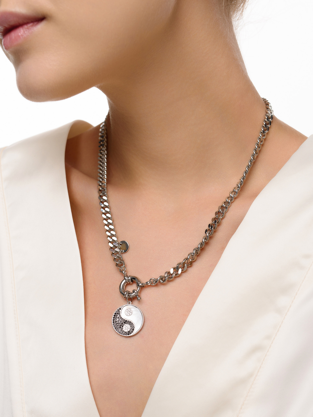 Цепь "Yin Yang" с перламутром Silver