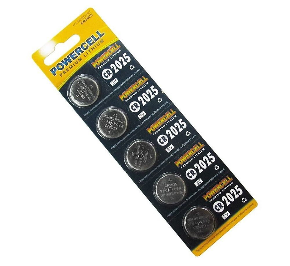 Powercell CR2025 [3В; 5003LC &quot;таблетка&quot;; 5шт; блист.] Батарея