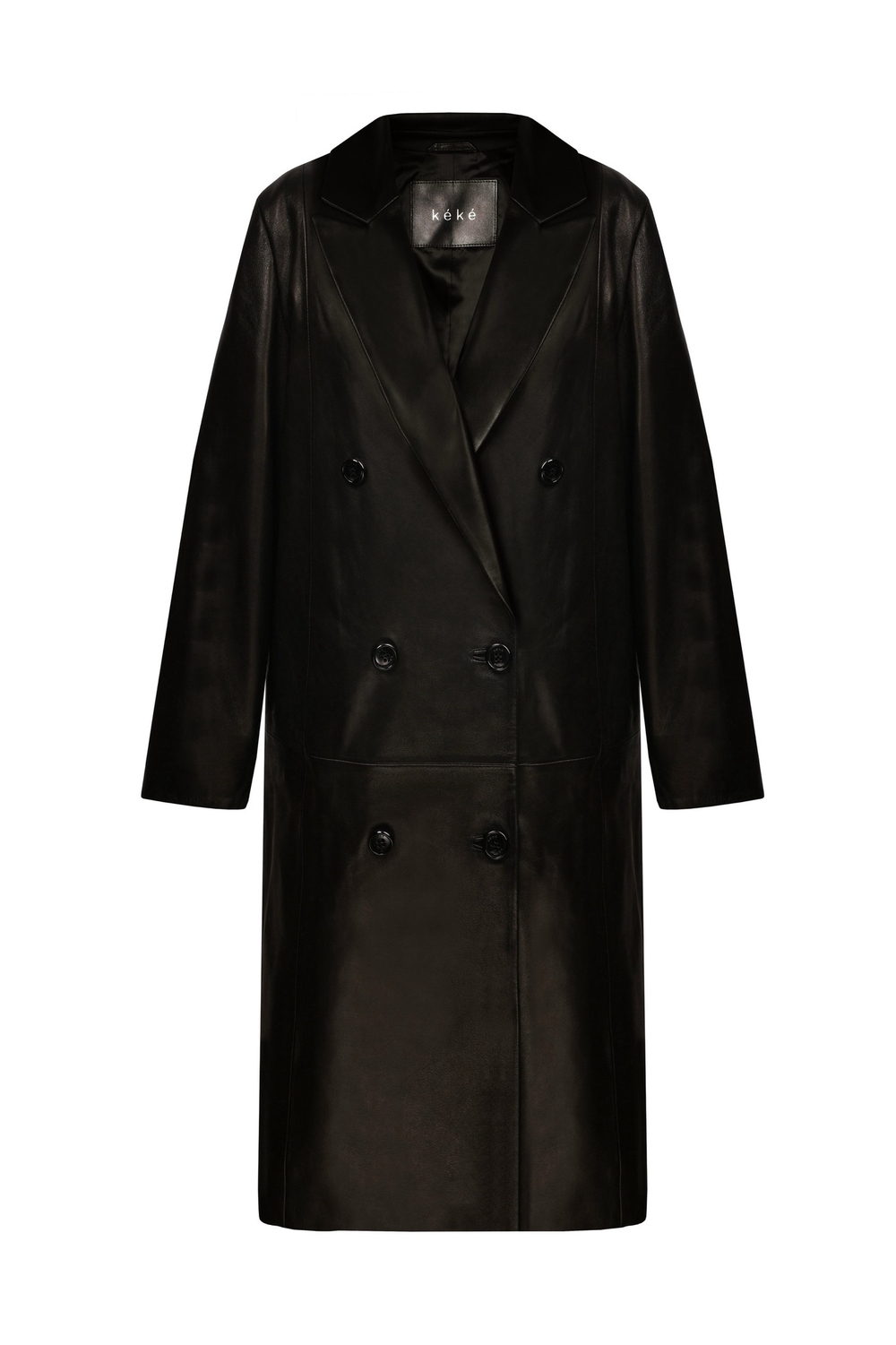 Чёрный кожаный тренч