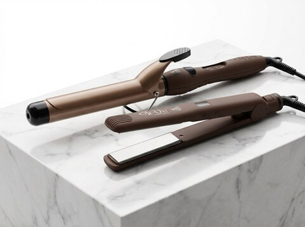 Плойка для завивки волос с тур. покрытием Лонг, 32 мм и утюжок Про с зеркальным тит. покрытием