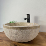 Раковина из мрамора Bowl Cream Dotted BM-66094 40х40х17 из натурального камня