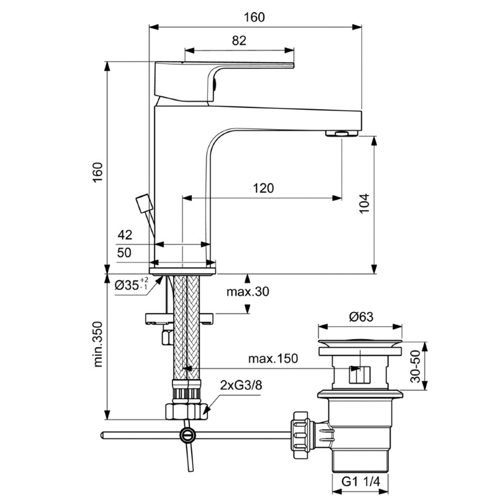 Комплект смесителей 3 в 1 Ideal standard ESLA