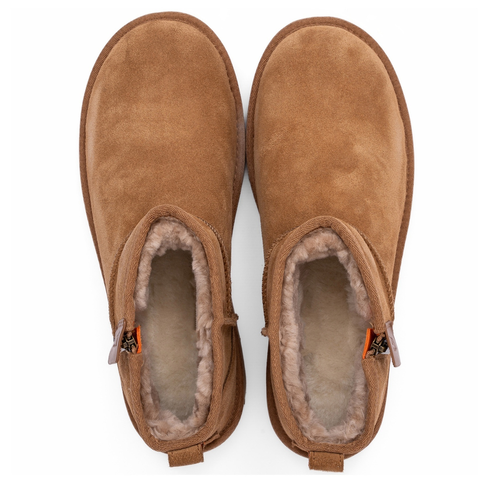 Ugg Mens Classic Ultra Mini Zip Boot Chestnut