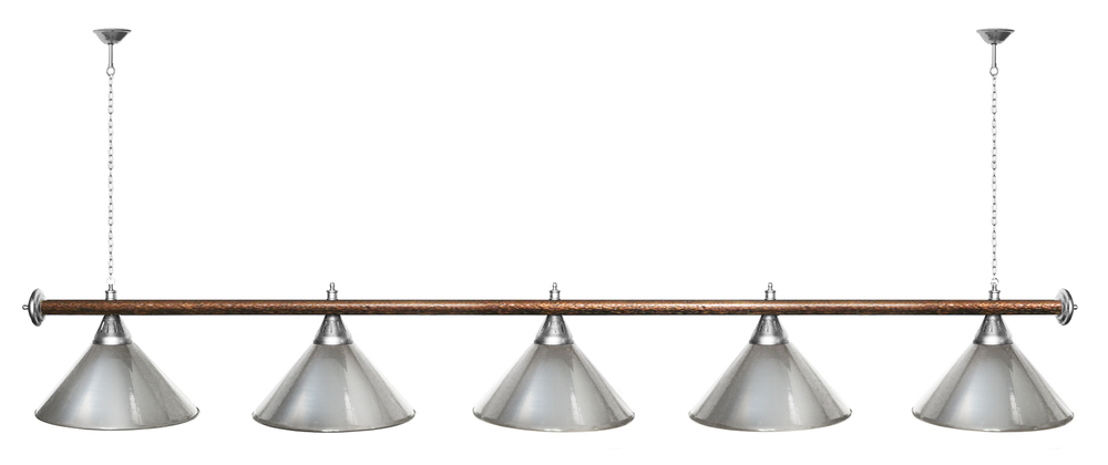 Лампа STARTBILLIARDS 5 пл. (плафоны зеленые,штанга золотая,фурнитура золото)