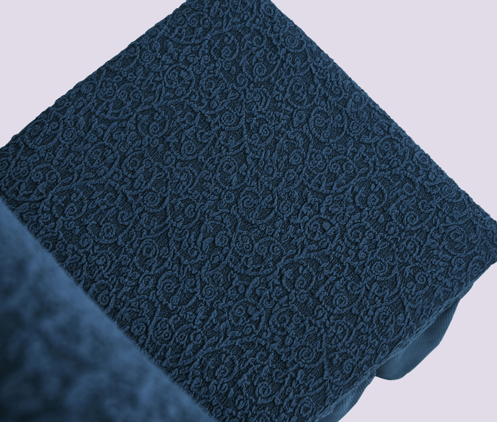 Чехол на стул с оборкой Жаккард, цвет Индиго, Набор 4 шт.