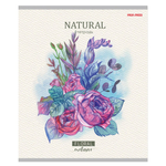 Тетрадь 24л., линия, Проф-Пресс, скрепка, офсет, мелованный картон "Нарисованные цветы", 5 диз. в спайке