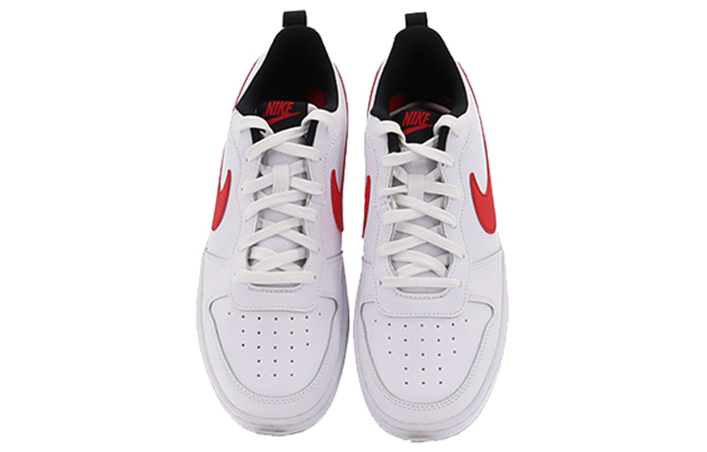 Nike Court Borough Low 2 Vintage Casual Flexible Fit Low Panel Shoes GS White Black Red