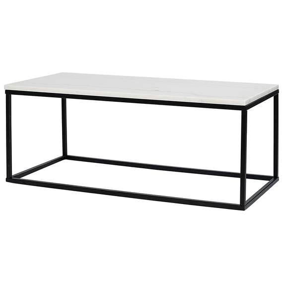 Столик журнальный Mayen, 90х40х35 см, белый мрамор/черный