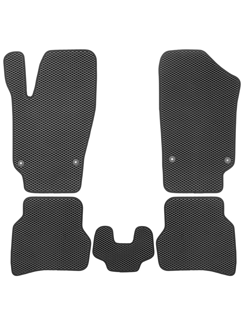 Коврики в салон для EVA VOLKSWAGEN Polo V, Vr, 2009-2020 (черная окантовка), 5шт. EVA.B.0505102822110K
