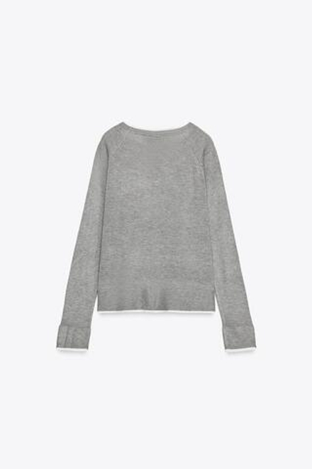 ZARA ТРИКОТАЖНЫЙ ДЖЕМПЕР, СЕРЫЙ МЕЛАНЖ