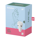 Белый вибромассажер 9,6см Satisfyer Little Wand