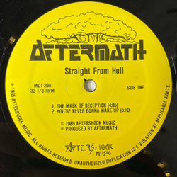 Винтажная виниловая пластинка LP Aftermath Straight From Hell (USA 1985)