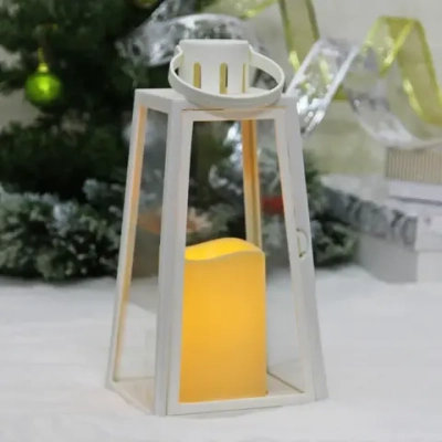 Сувенир с подсветкой «Свеча» 13*13*26 см (работает от 3*ААА), Белый