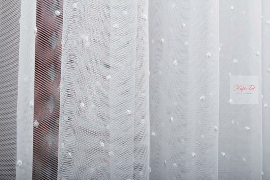 Тюль Горошки-2 французская сетка (белый)