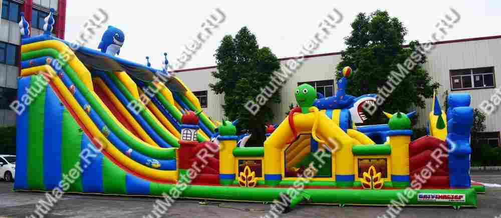 Коммерческий надувной батут "Осьминоги и акулы" 17*10*8 м B-14657