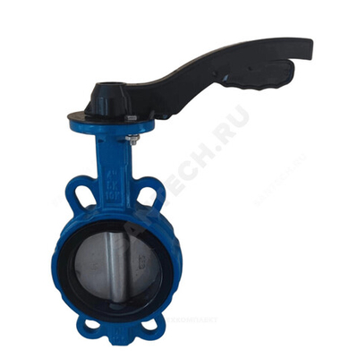 Затвор дисковый поворотный чугун Ду 150 Ру10/16 межфл с рукояткой диск нерж манжета EPDM Рус Benarmo