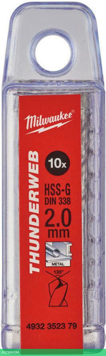 Сверло по металлу Milwaukee Thunderweb HSS-G 2х49мм 10шт (4932352379)