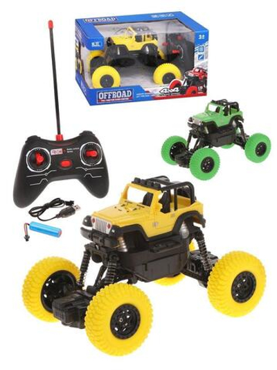 Машина р/у "Джип" 4 канала, в комплекте: аккум., USB шнур, эл.пит.АА*2шт.не вх.в комплект, коробка,