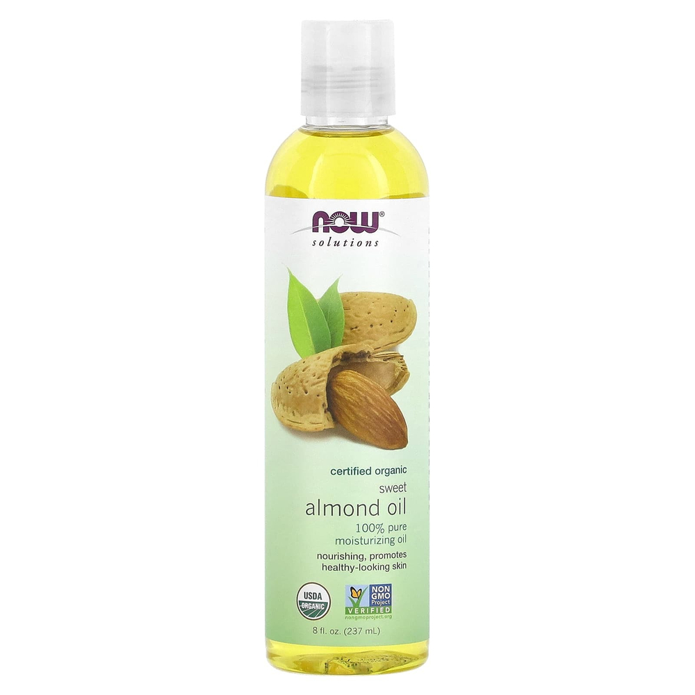 NOW Foods, Solutions, сертифицированное органическое масло сладкого миндаля, 237 мл (8 жидк. унц.)