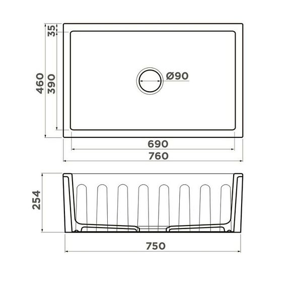 Кухонная мойка OMOIKIRI Mikura 76-Warhol Natceramic/white (арт.4993025)