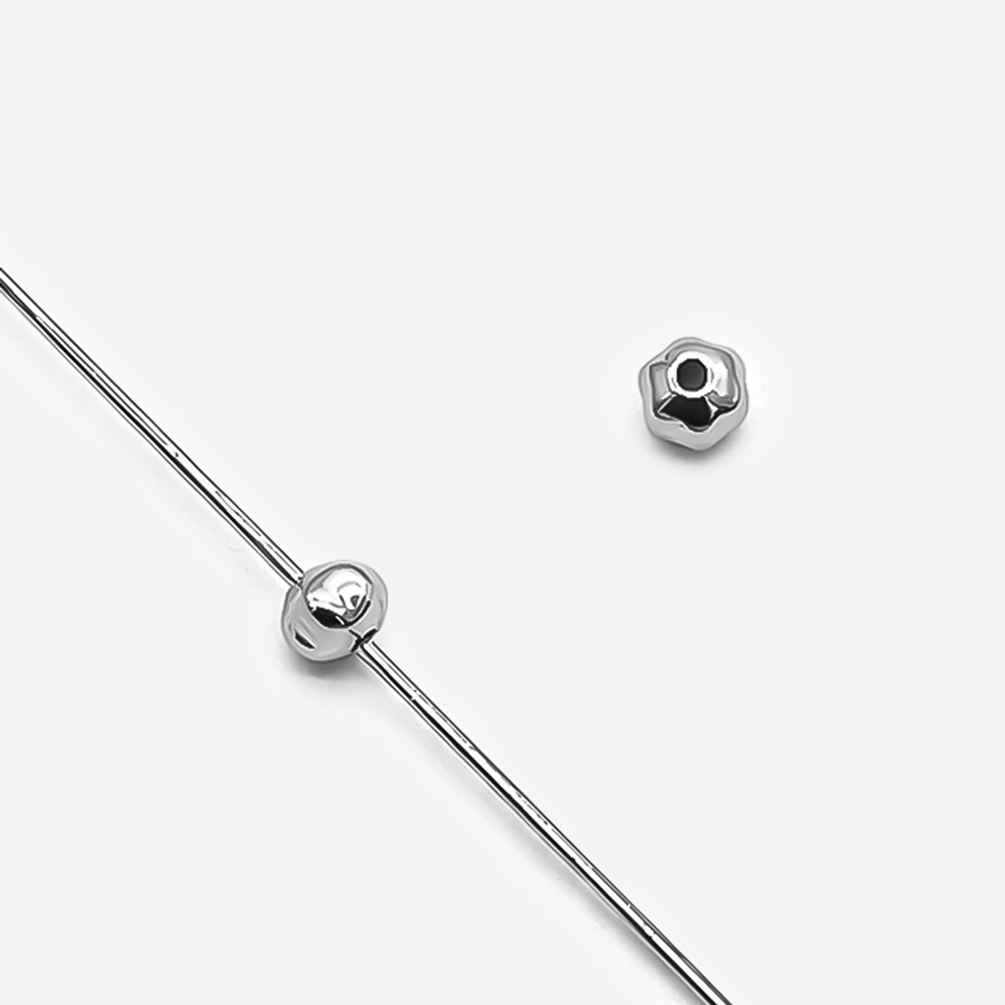 Бусина-разделитель бутон 3*4мм, родирование