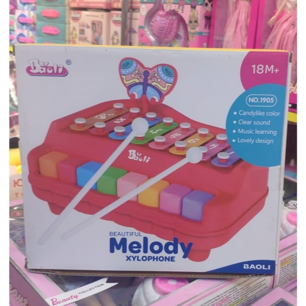 Музыкальная Развивающая игрушка Ксилофон - Пионино "Beautiful Melody Xylophone / NO.1905" 8 тонов