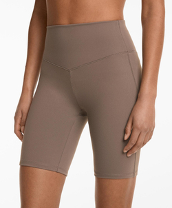 OYSHO Леггинсы-велосипедки полиамидные хлопковые с высокой посадкой 20 см, ладан