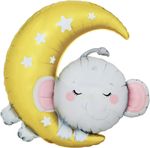 Шар (36''/91 см) Фигура, Полумесяц со слоненком, 1 шт. в уп.