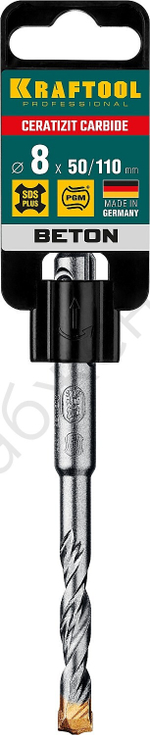KRAFTOOL CERATIZIT CARBIDE 8 х 110 мм, SDS-plus бур (29320-110-08)
