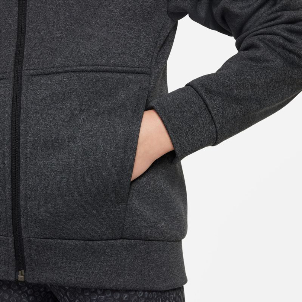 Кофта для мальчика теннисная Nike Therma-FIT Multi+ Full-Zip Training Hoodie - черный