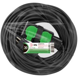 Удлинитель силовой ЭРА GREEN LINE UDL-KG-2x2,5m-30m-IP44 с крышками 4 розетки 30м КГ 2x2.5мм2 IP44 | Силовые удлинители