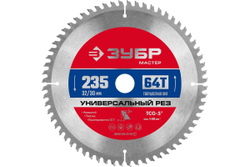 Диск пильный по алюминию ЗУБР Универсальный рез 235x32/30 мм, 64Т 36916-235-32-64_z01