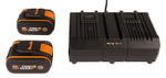 Комплект WORX WA3611: Двойное зарядное устройство WA3883