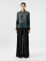 Лонгслив из сетки с леопардовым принтом OLA OLA