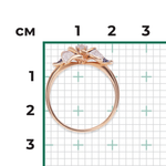 Кольцо «Анютины глазки» из красного золота с фианитами