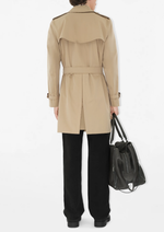 Оригинальный тренч Burberry Kensington средней длины,бежевый — сделано в Англии