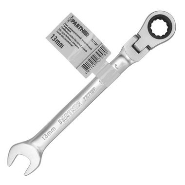 Ключ комбинированный трещоточный с шарниром 13мм Partner PA-75713F