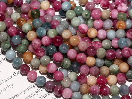 Нить бусин из тонированного кварца 6,5мм