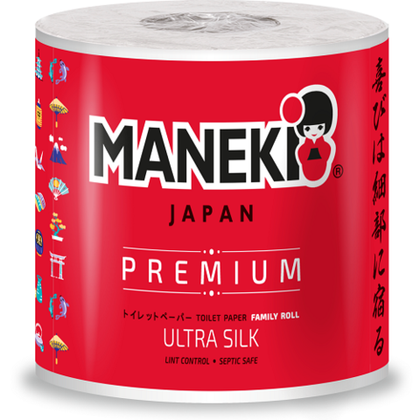 Бумага туалетная Maneki Red 3 слоя,10 рулонов, без запаха, 30 м