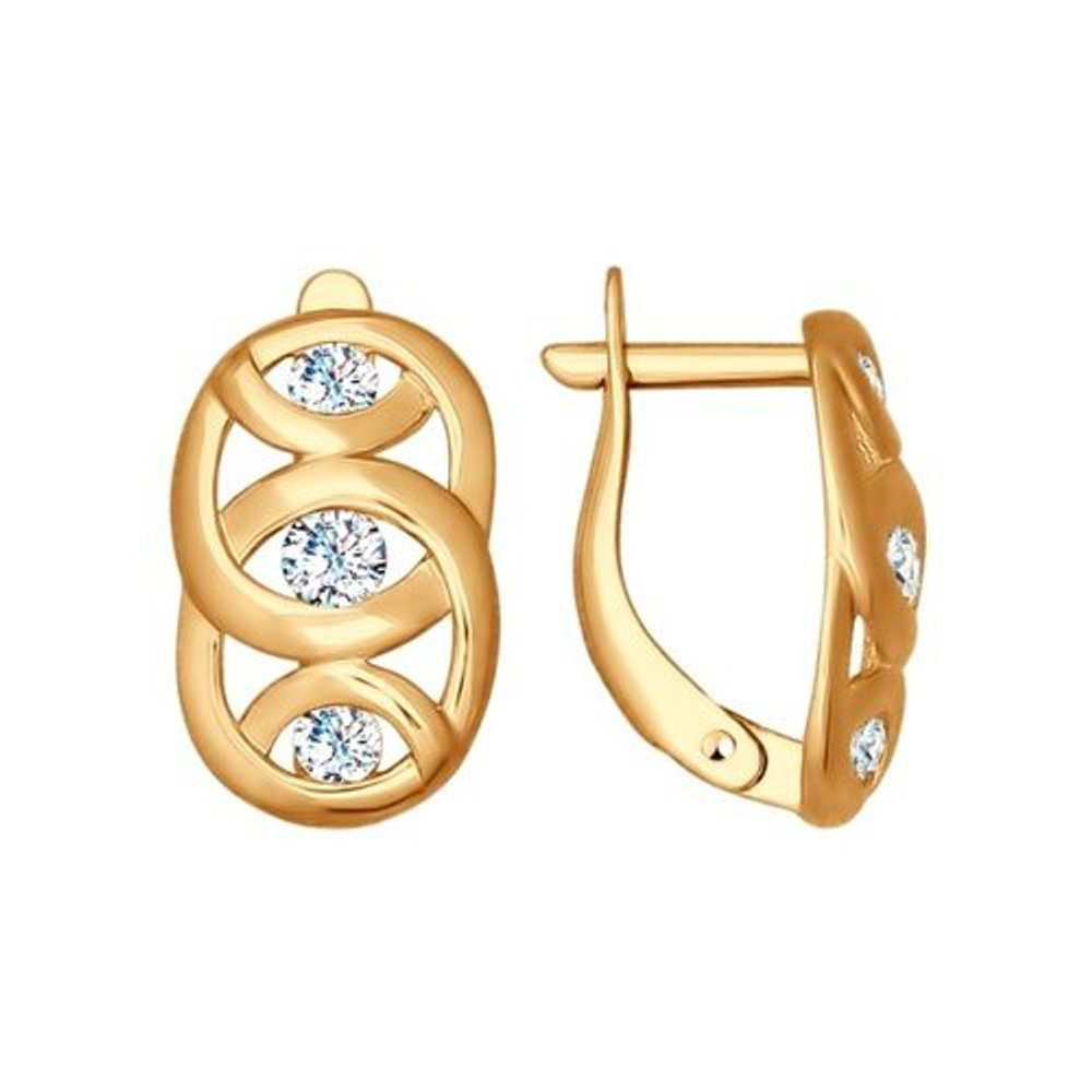 Серьги из золота с фианитами