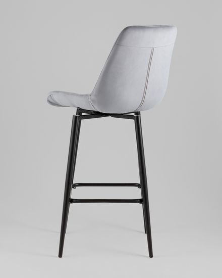 Стул барный Флекс с поворотным механизмом велюр велютто серый