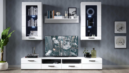 Гостиная Рио-2 (Белый жемчуг/Белый глянец)