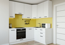 Кухонный гарнитур угловой Жемчуг 2200х1600 столешница 26 мм