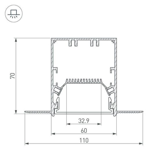 Профиль Arlight SL-LINIA55-FANTOM-2000 ANOD 027161