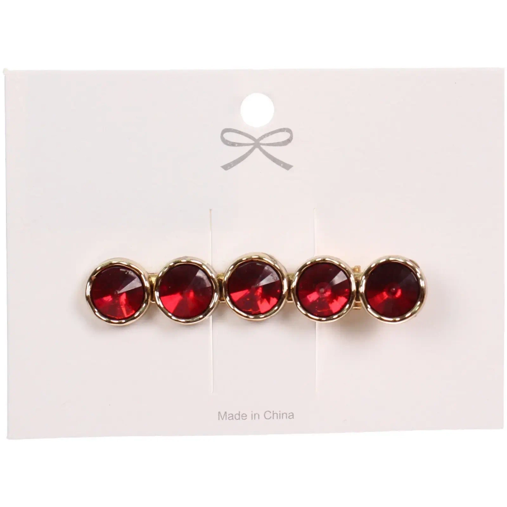 Зажим для волос 1шт на блистере «КАРАМЕЛЬ», круги, цвет гранатовый, 6*1см