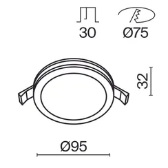 Встраиваемый светильник Фантом / Phanton 12 Вт 3000 К 120° Technical dl2001-l12w